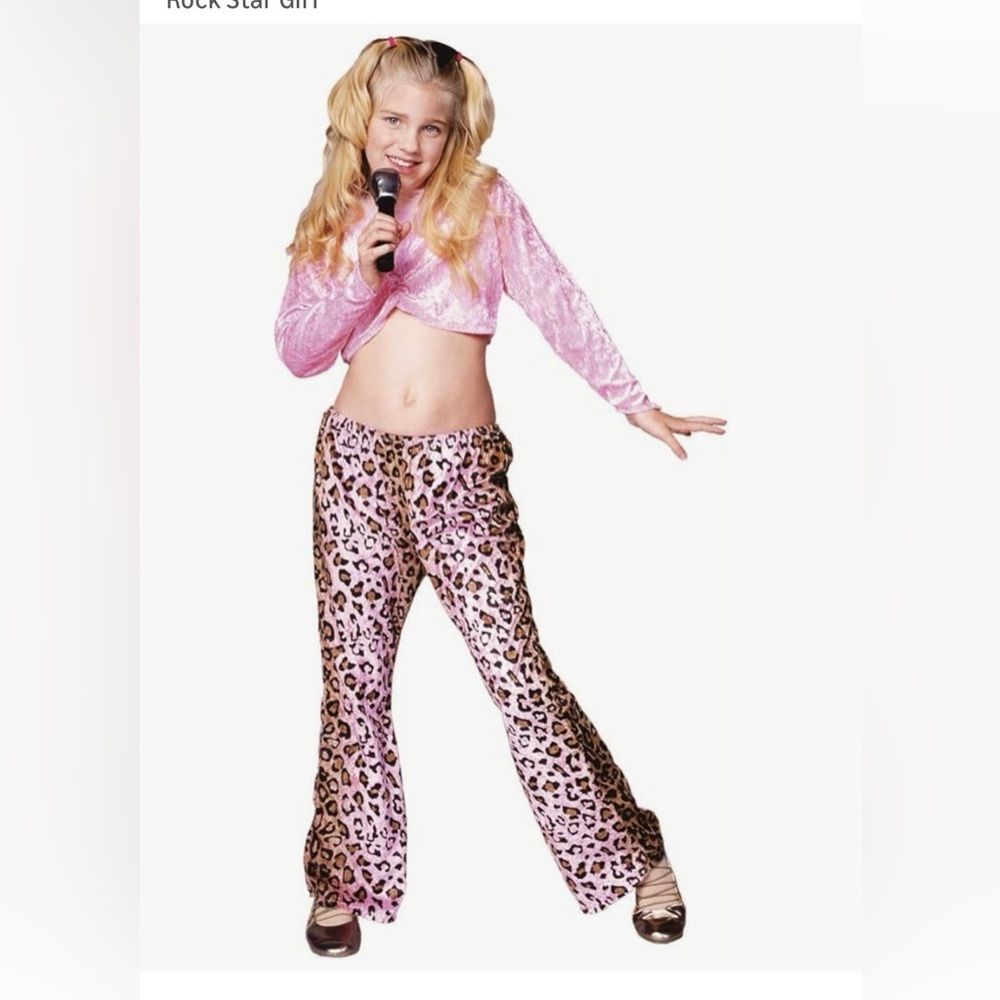 Rock Star Girls Costume # 5, Girls Medium 8 - 10, pink Top & Pink Pants
